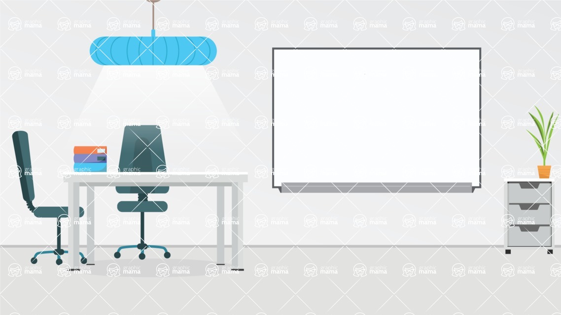 120 Room Backgrounds Vector Collection / Meeting Room and Presentation